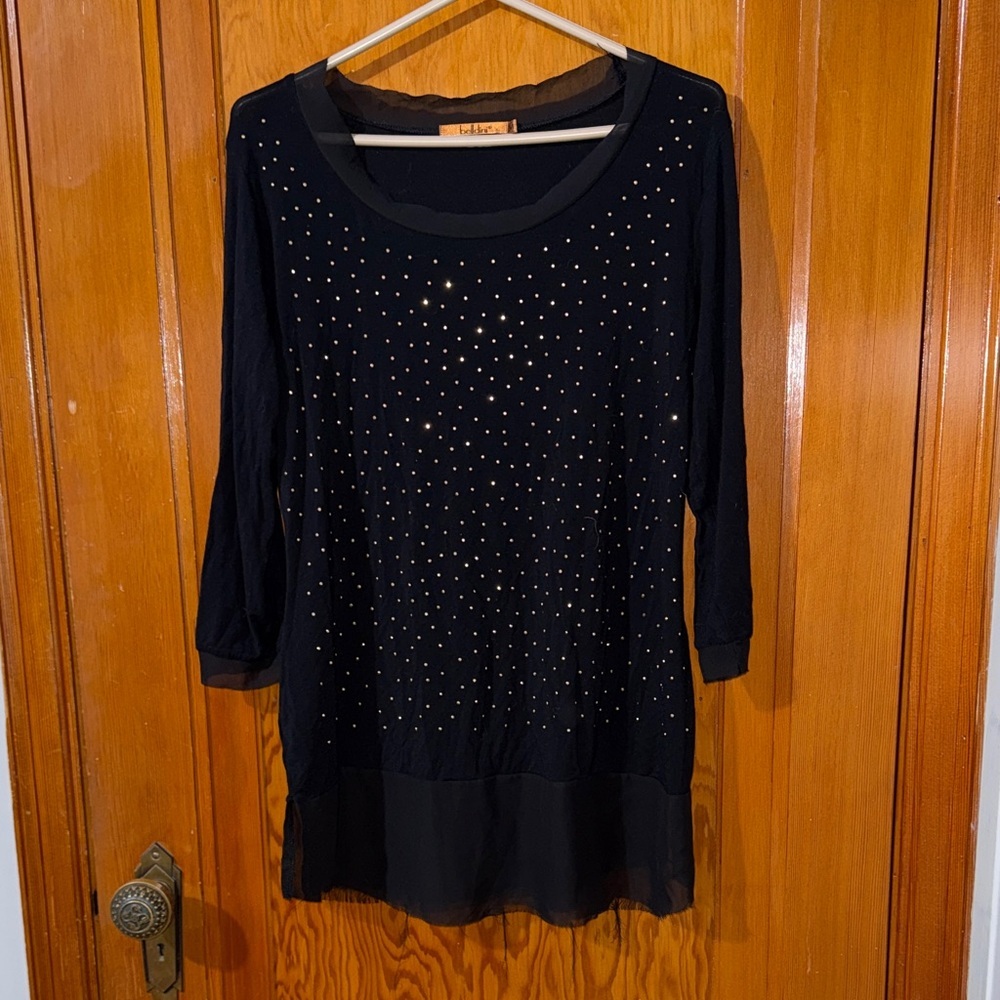 Belldini Black Tunic with Studded Design